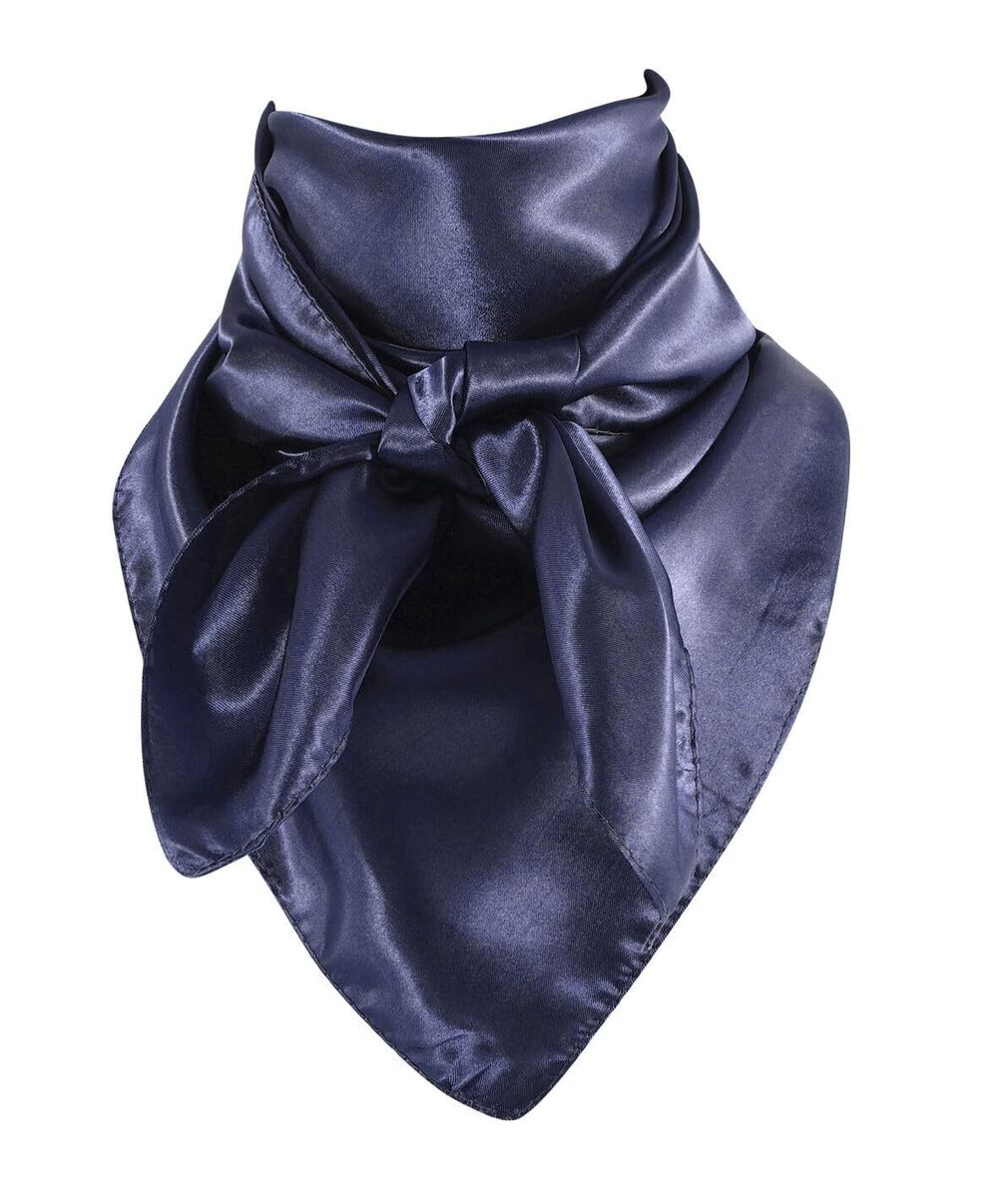 9035 Navy Cowboy Bandana Silk, 35 Inch Wild Western Rag, Oversize